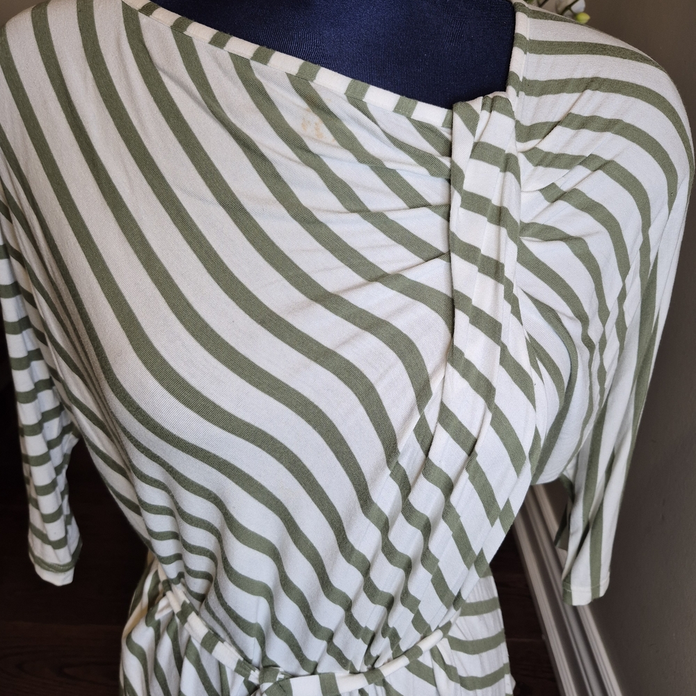 Linea Domani Green and White Top